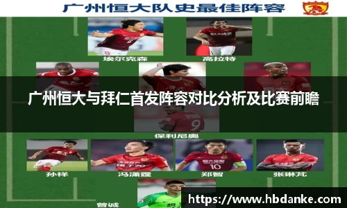 广州恒大与拜仁首发阵容对比分析及比赛前瞻